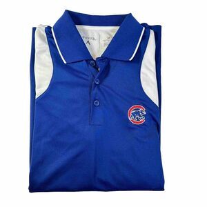 Chicago Cubs‎ Men's Antigua Polo Shirt- Size Medium Logo Striped